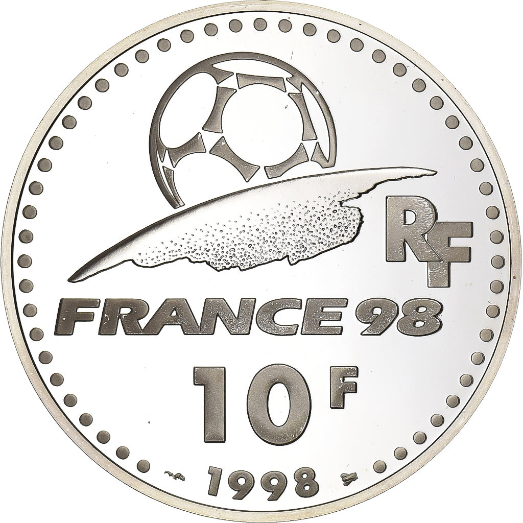 Frankrijk, 10 Francs, Coupe du monde 98, 1998, MDP, Proof, Zilver, FDC, KM:1167