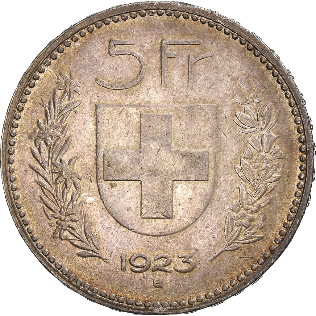 Szwajcaria, 5 Francs, 1923, Bern, Srebro, EF(40-45), KM:37