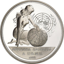 Andorra, 10 Diners, Andorra U.N. Membership, 1994, BE, Silver, MS(65-70), KM:97