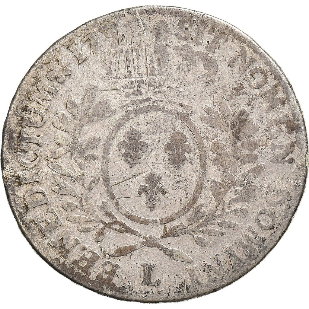 France, Louis XV, 1/2 Ecu aux branches d'olivier, 1730, Bayonne, Argent, B+