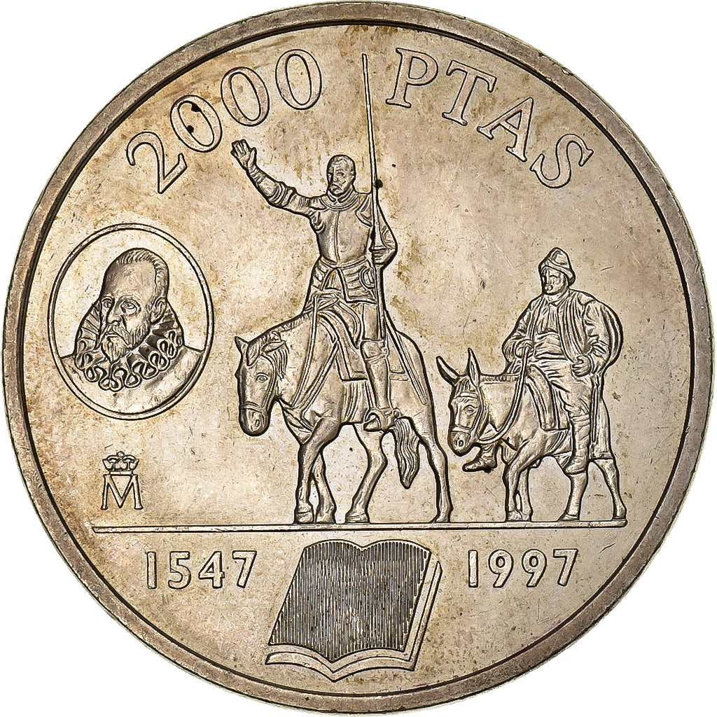 Spanje, Juan Carlos I, 2000 Pesetas, 1997, Madrid, Zilver, PR+, KM:999