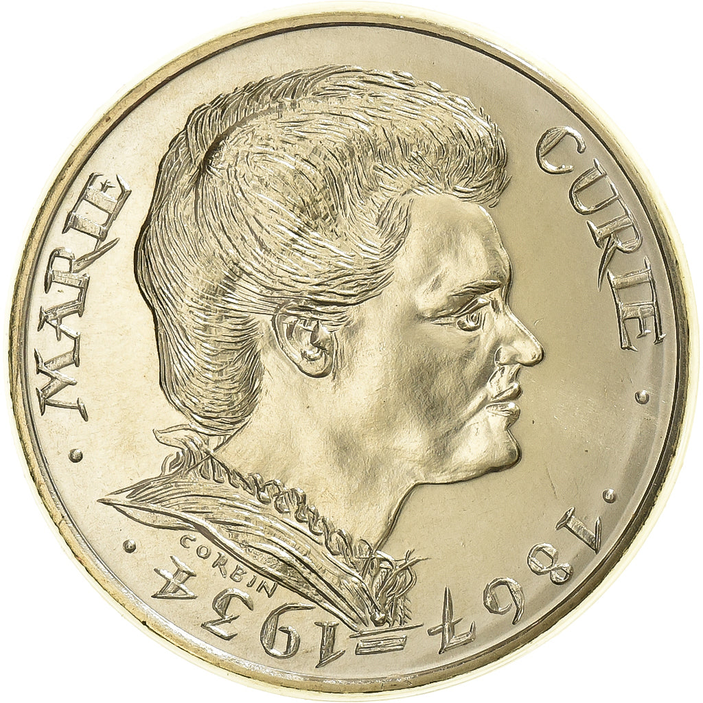 France, 100 Francs, Marie Curie, 1984, série FDC, Silver, MS(65-70)