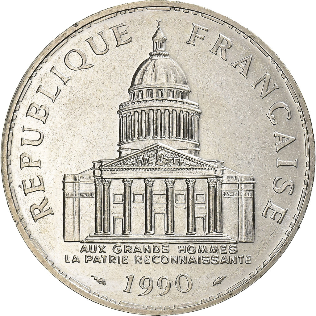 Francia, 100 Francs, Panthéon, 1990, Paris, Plata, EBC, Gadoury:898, KM:951.1