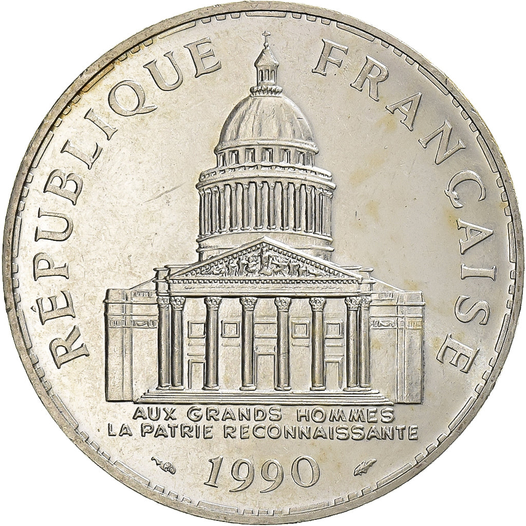 Francia, 100 Francs, Panthéon, 1990, Paris, Plata, SC, Gadoury:898, KM:951.1