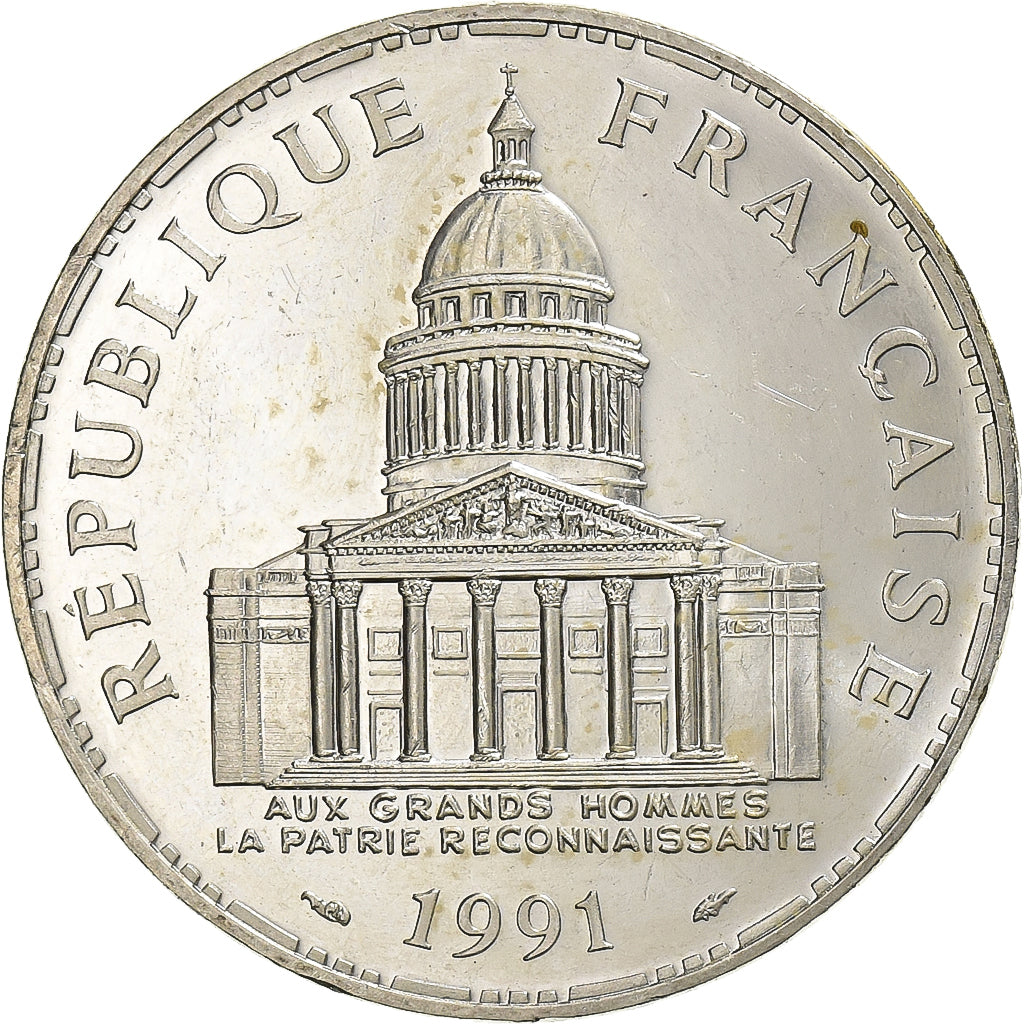 Francia, 100 Francs, Panthéon, 1991, Paris, Plata, SC, KM:951.1