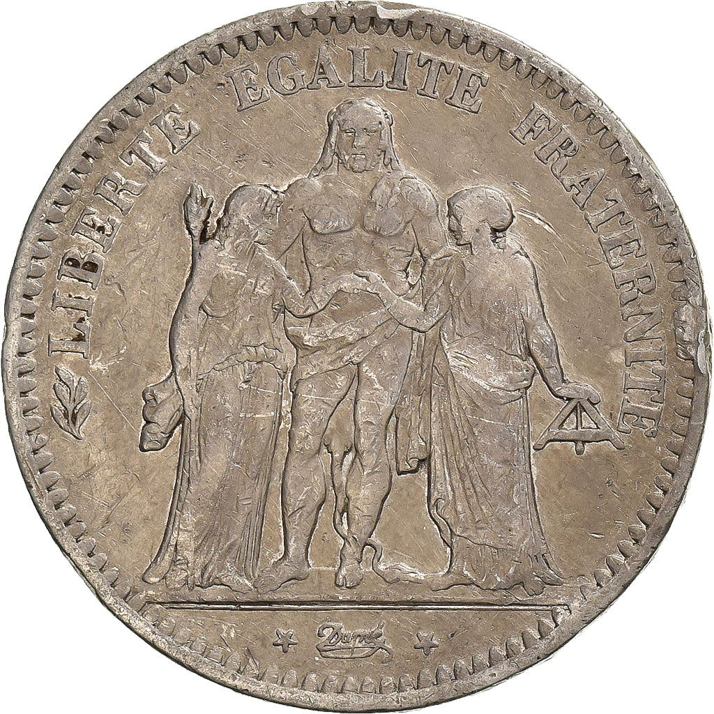 France, 5 Francs, Hercule, 1849, Bordeaux, Argent, TB, Le Franc:F.326, KM:756.4