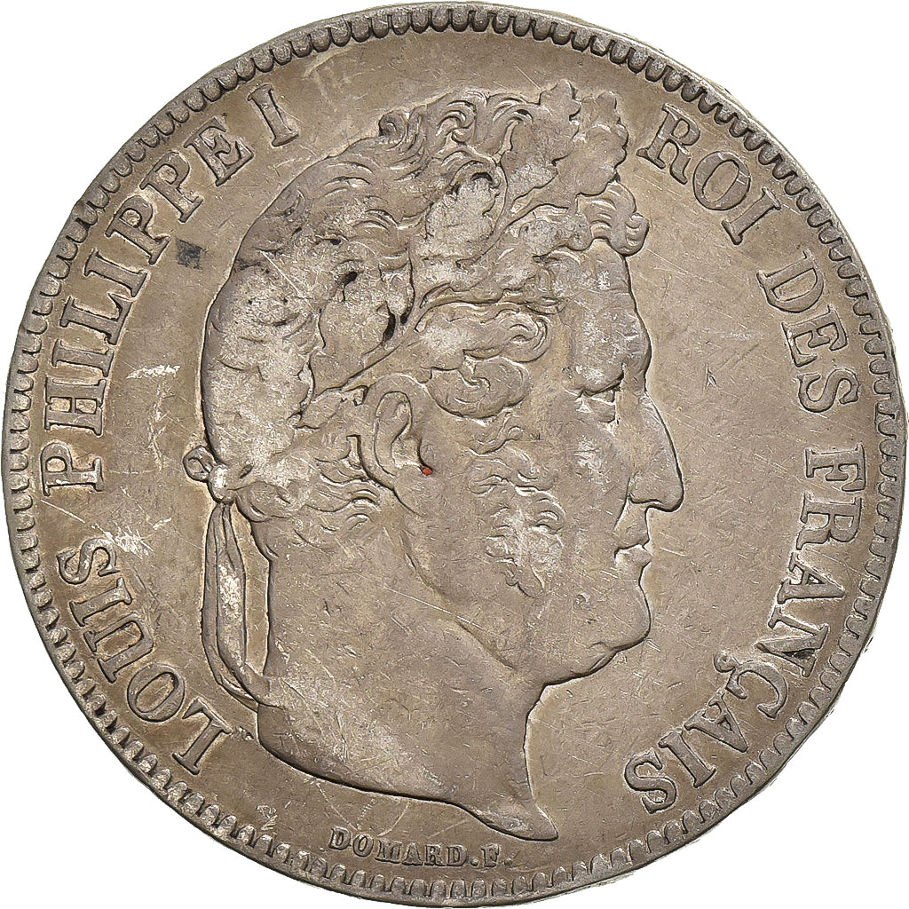 France, 5 Francs, Louis-Philippe, 1835, Nantes, Silver, VF(30-35), Gadoury:678