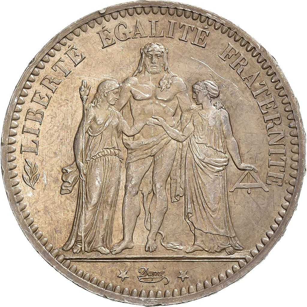 France, 5 Francs, Hercule, 1873, Paris, Silver, MS(60-62), KM:820.1