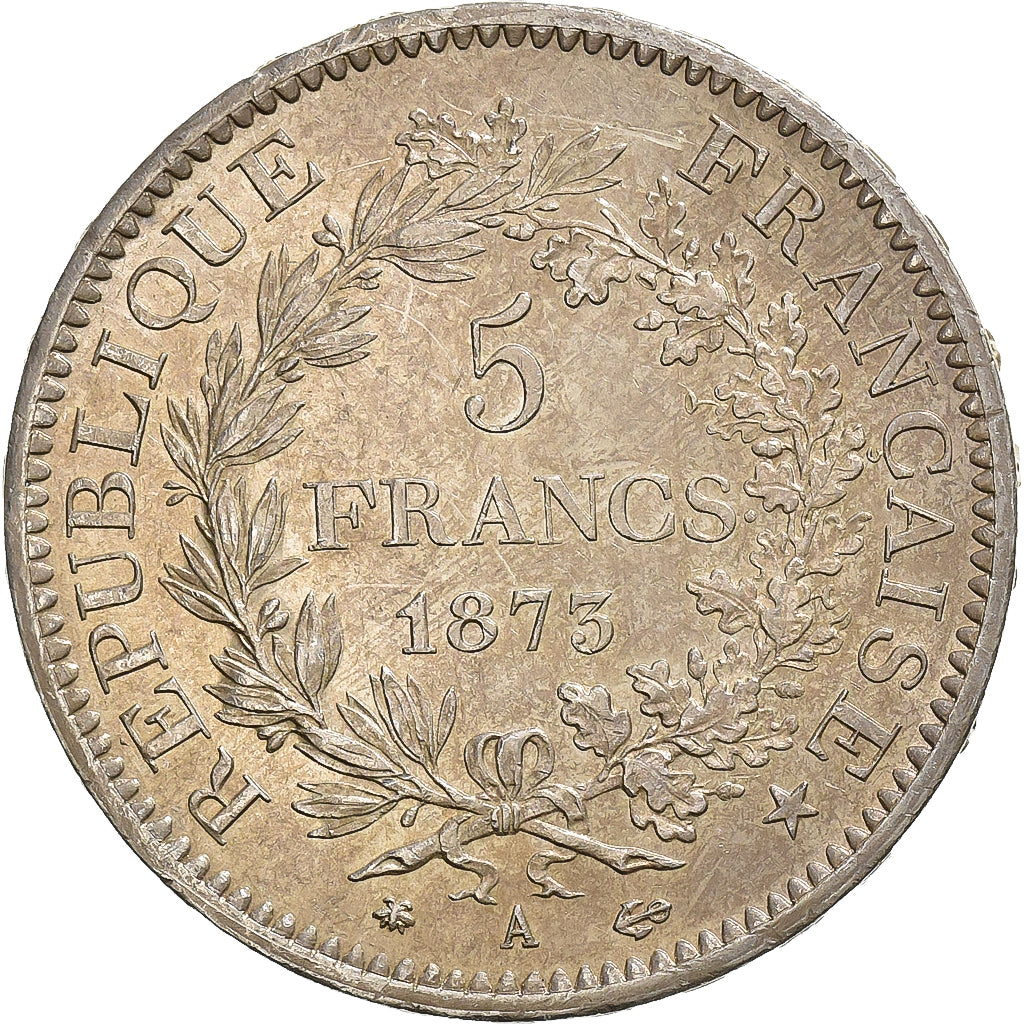 France, 5 Francs, Hercule, 1873, Paris, Argent, SUP+, KM:820.1
