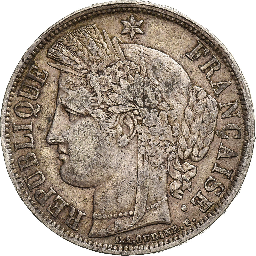 France, 5 Francs, 1870, Bordeaux, Différent Ancre, Silver, VF(30-35)