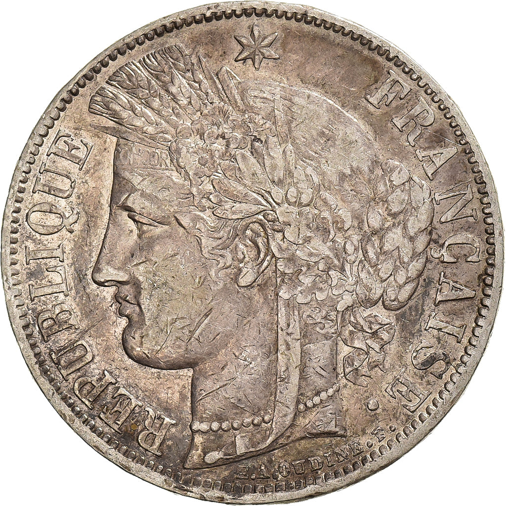 Frankrijk, 5 Francs, 1870, Bordeaux, Différent Ancre, Zilver, ZF, Gadoury:742