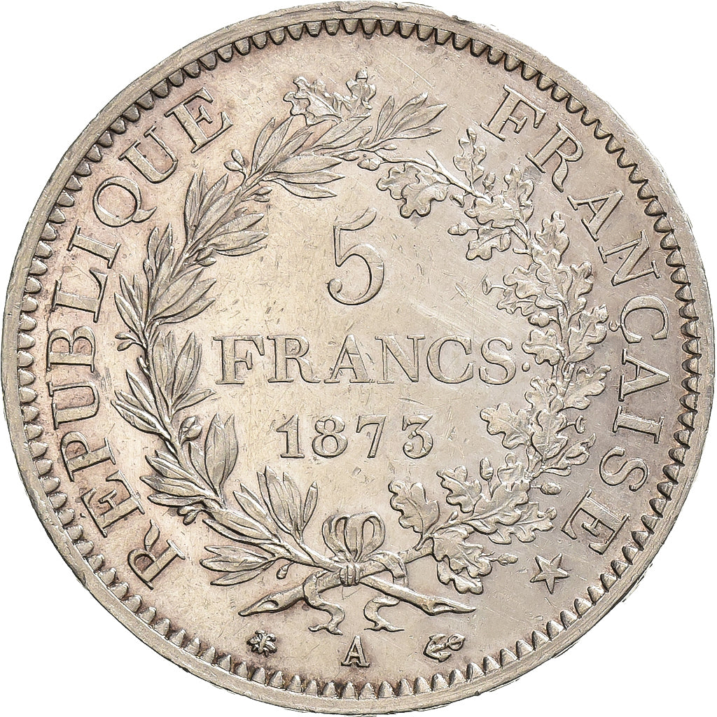 Francja, 5 Francs, Hercule, 1873, Paris, Srebro, MS(60-62), KM:820.1