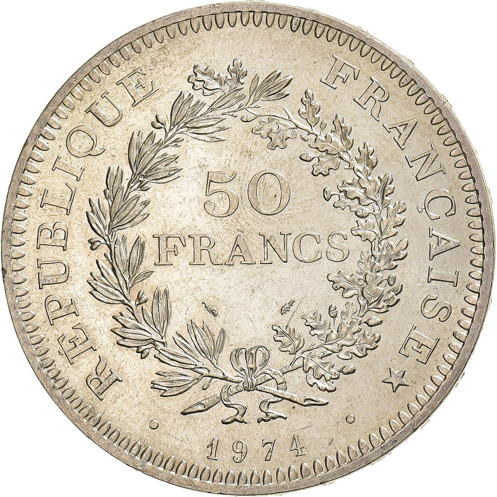 Frankreich, 50 Francs, Hercule, 1974, Avers 20 francs, Silber, UNZ