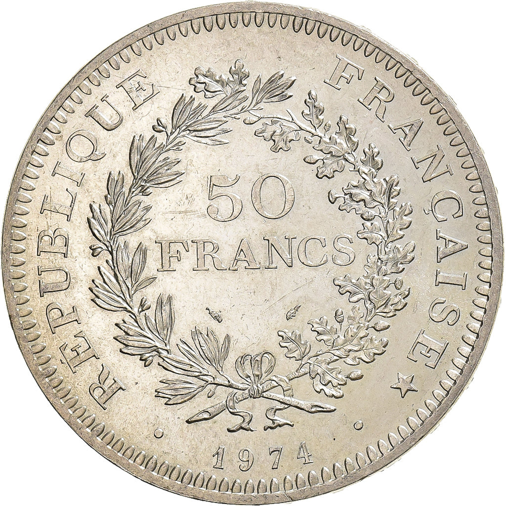 Frankreich, 50 Francs, Hercule, 1974, Avers 20 francs, Silber, UNZ
