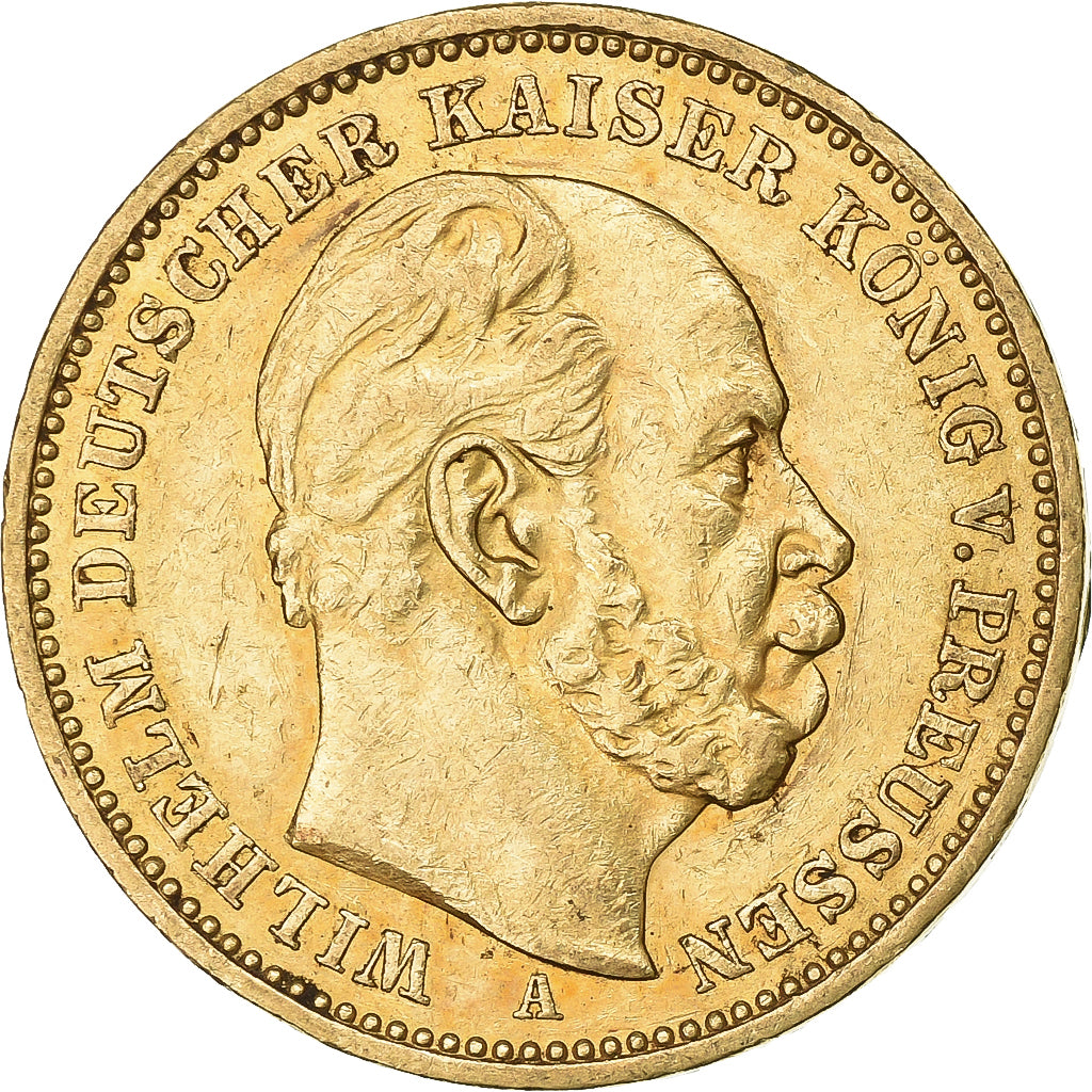 Stati tedeschi, PRUSSIA, Wilhelm I, 20 Mark, 1883, Berlin, Oro, SPL-, KM:505