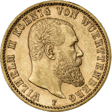 Stati tedeschi, WURTTEMBERG, Wilhelm II, 20 Mark, 1894, Stuttgart, Oro, SPL-