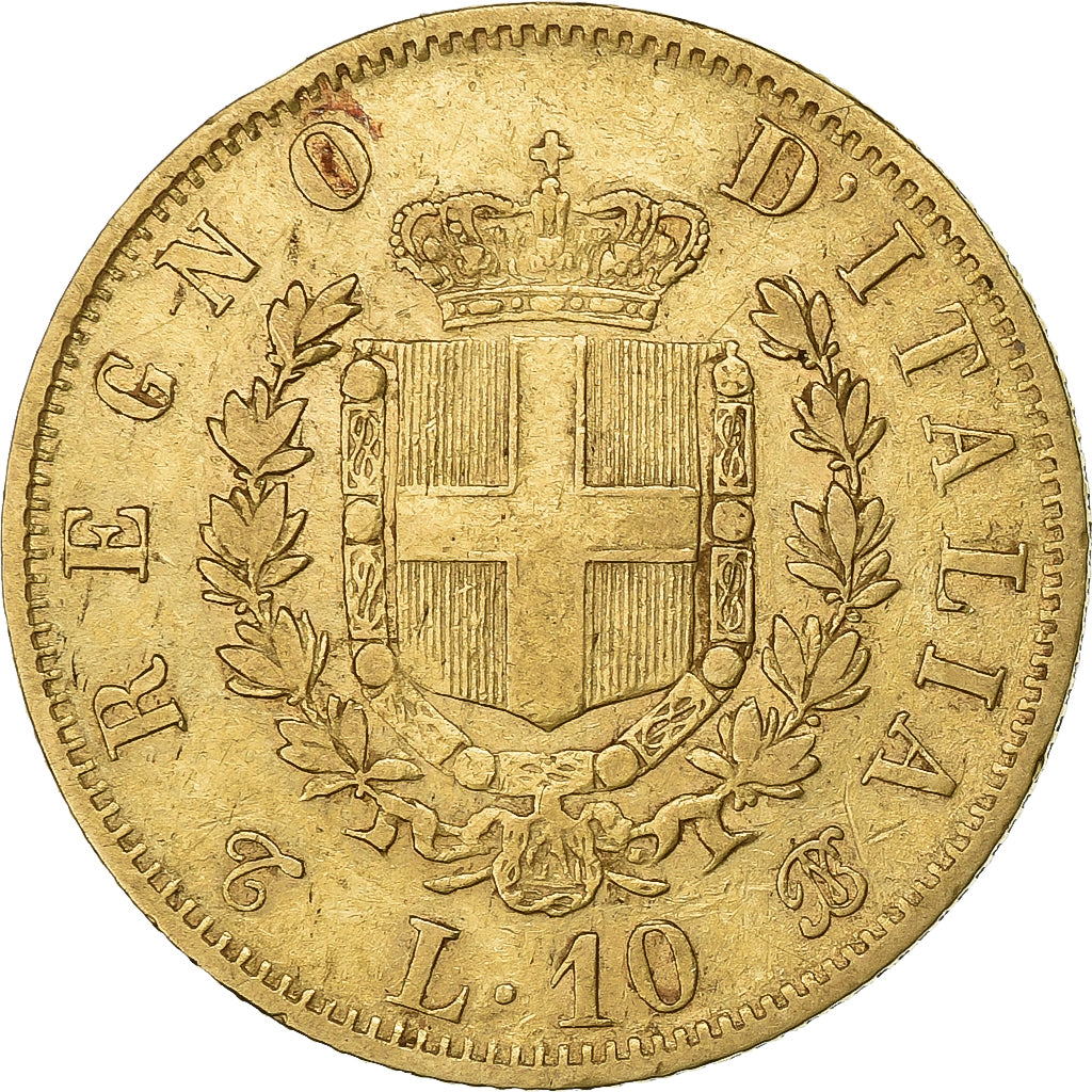 Italy, Vittorio Emanuele II, 10 Lire, 1863, Torino, Gold, AU(50-53), KM:9