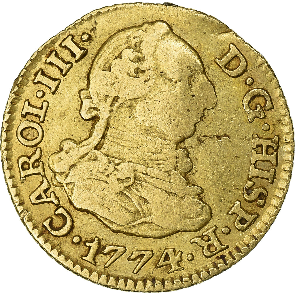 Spain, Charles III, 1/2 Escudo, 1774, Madrid, Gold, VF(20-25), KM:415.1
