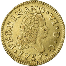 Spain, Ferdinand VI, 1/2 Escudo, 1757, Madrid, JB, Gold, AU(55-58), KM:378