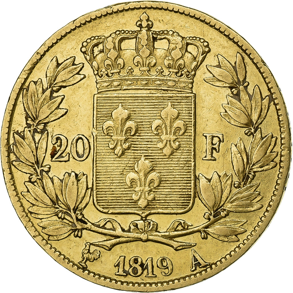 France, Louis XVIII, 20 Francs, 1819, Paris, Or, TTB+, Gadoury:1028, KM:712.1