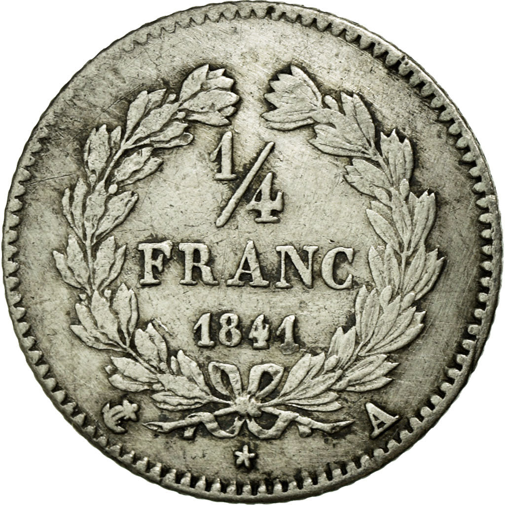 Monnaie, France, Louis-Philippe, 1/4 Franc, 1841, Paris, TTB+, Argent