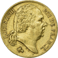 France, Louis XVIII, 20 Francs, 1817, Bayonne, Or, TTB+, Le Franc:F.519