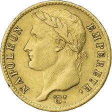 França, Napoleon I, 20 Francs, 1810, Lille, Dourado, AU(50-53), Le Franc:F.516
