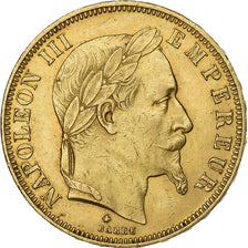 Francia, Napoleon III, 50 Francs, 1867, Paris, Oro, SPL-, Gadoury:1112, KM:804.1