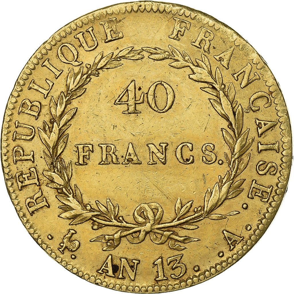 Frankrijk, Napoleon I, 40 Francs, Napoléon I, An 13 (1805), Paris, Goud, ZF+
