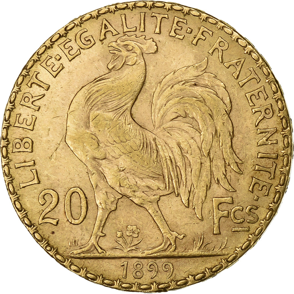 France, 20 Francs, Marianne, 1899, Paris, Gold, AU(55-58), KM:847