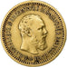 Russia, Alexander III, 5 Roubles, 1889, St. Petersburg, Oro, BB, KM:42