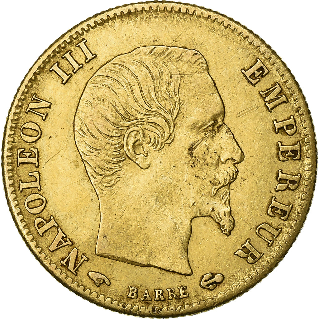 France, Napoleon III, 5 Francs, 1860, Paris, Gold, EF(40-45), KM:787.1