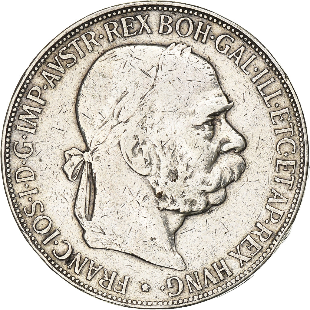 Austria, Franz Joseph I, 5 Corona, 1900, Plata, BC+, KM:2807