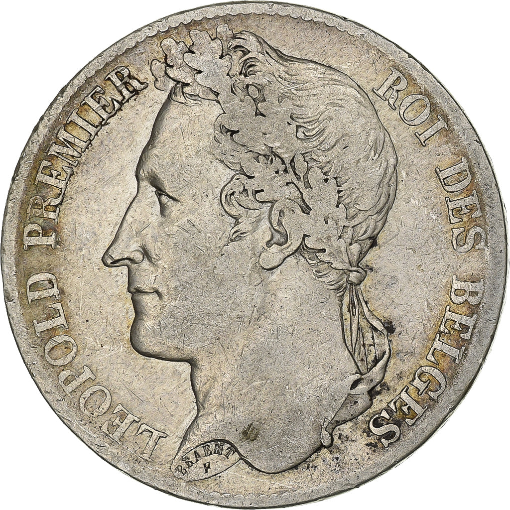Bélgica, Leopold I, 5 Francs, 1835, Brussels, Edge A, Prata, VF(30-35), KM:3.1