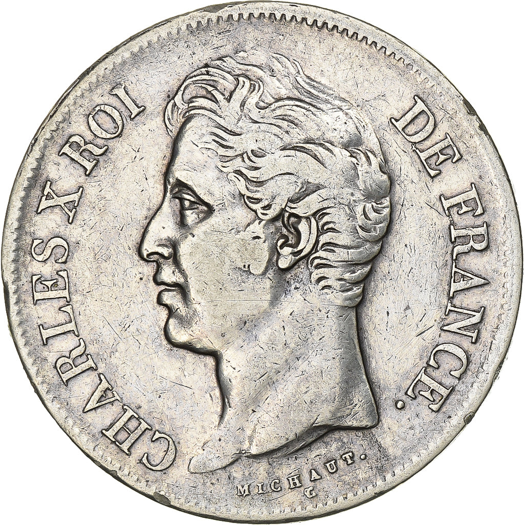 Francia, Charles X, 5 Francs, 1830, Lille, Argento, BB, Gadoury:644