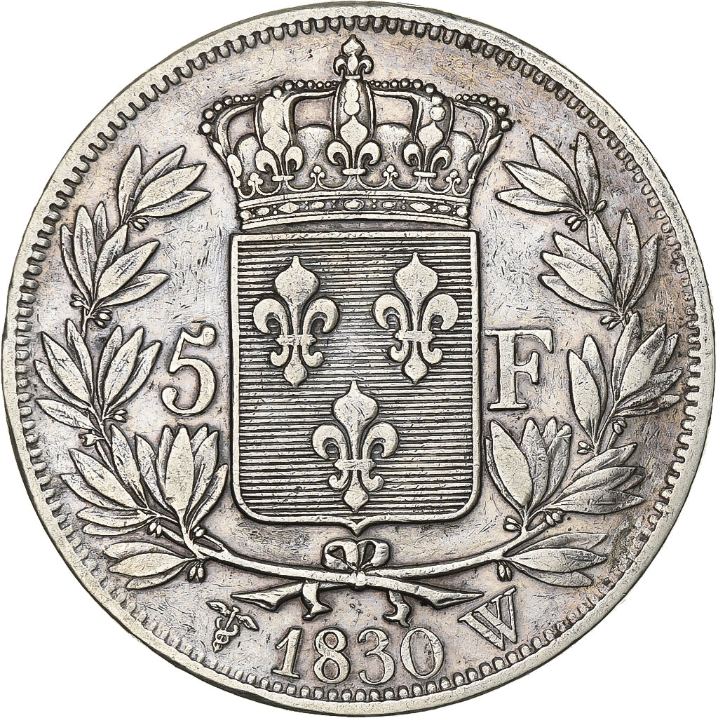 Francia, Charles X, 5 Francs, 1830, Lille, Argento, BB, Gadoury:644