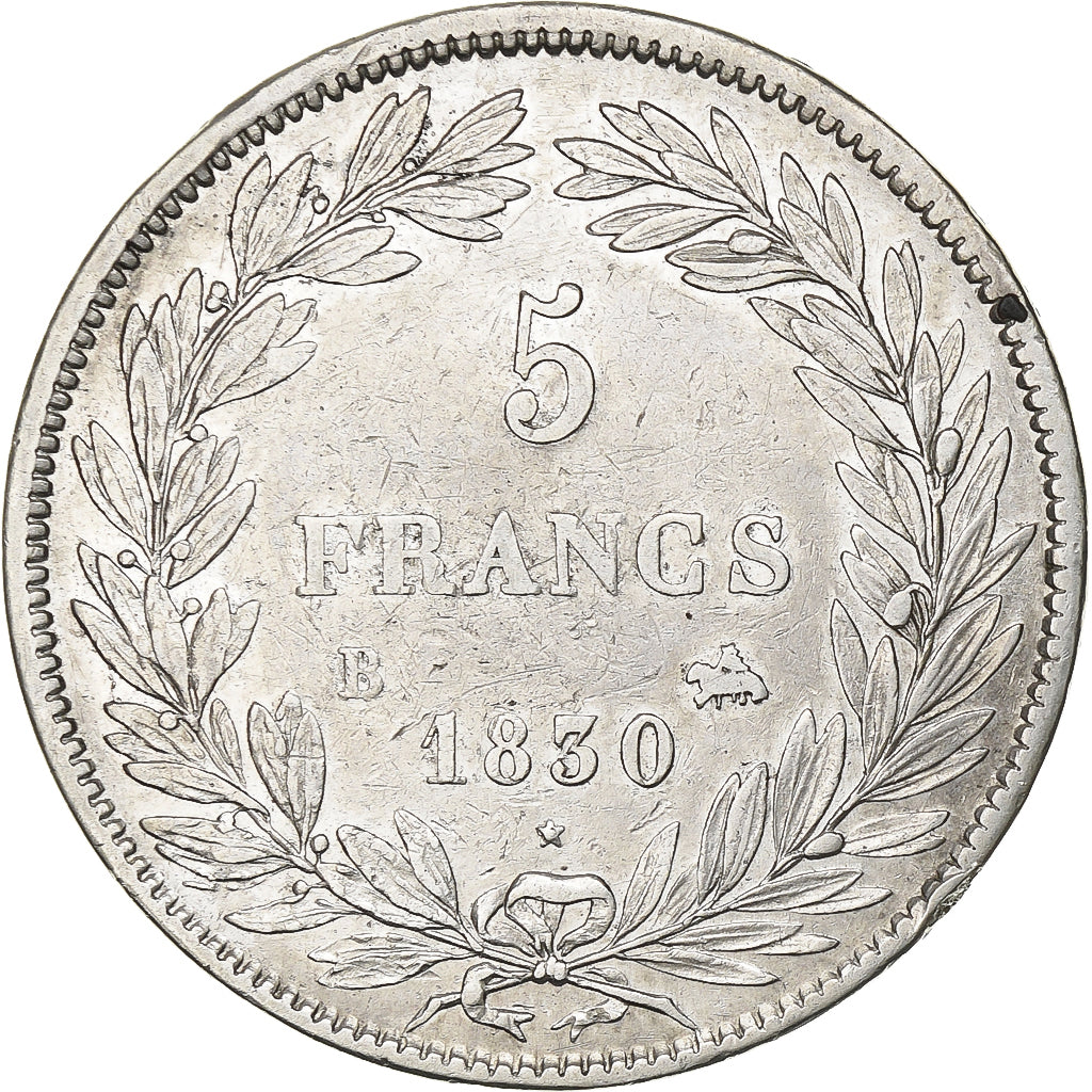 Frankrijk, Louis-Philippe, 5 Francs, 1830, Rouen, Zilver, ZF, Gadoury:676