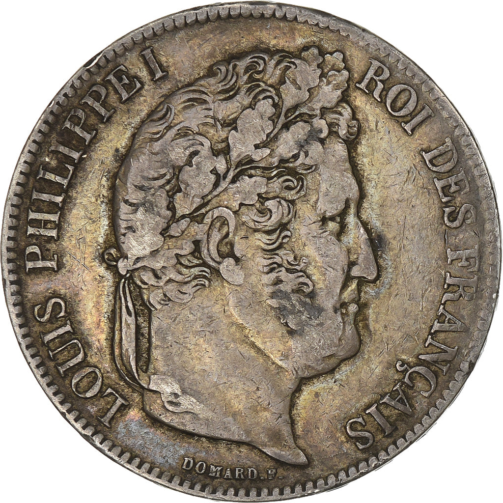 Francia, 5 Francs, Louis-Philippe, 1837, Rouen, Plata, MBC, Gadoury:678