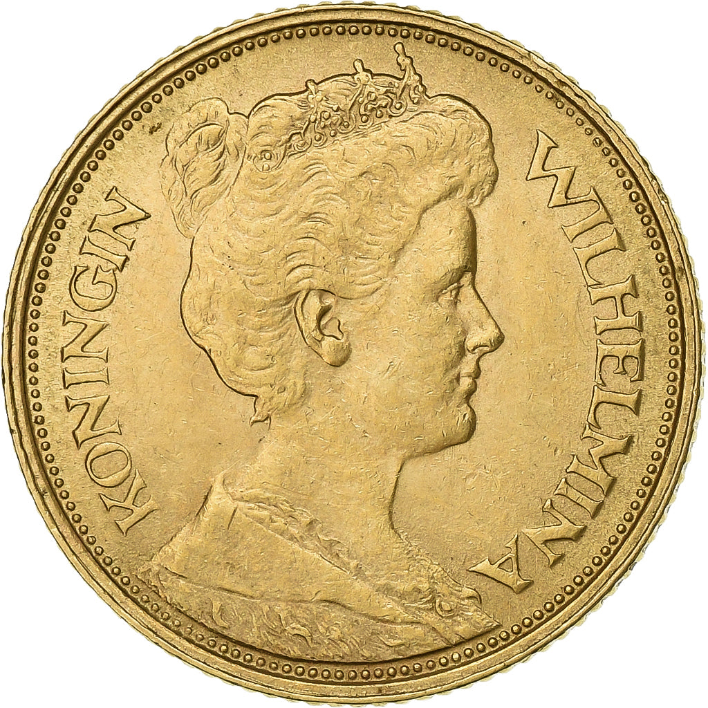 Netherlands, Wilhelmina I, 5 Gulden, 1912, Utrecht, Gold, MS(63), KM:151