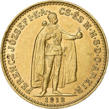 Hungary, Franz Joseph I, 10 Korona, 1912, Kremnica, Gold, AU(55-58), KM:485