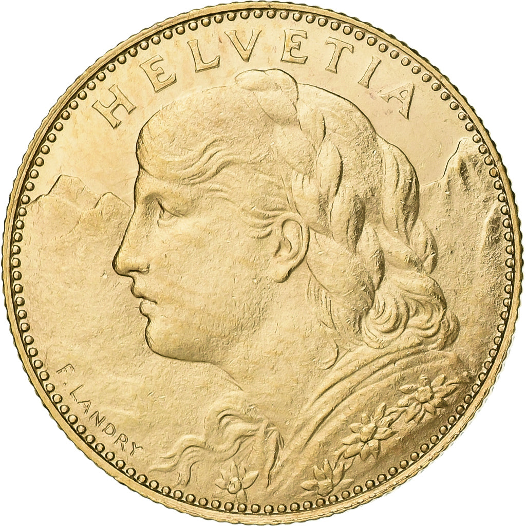 Switzerland, 10 Francs, 1916, Bern, Gold, MS(63), KM:36