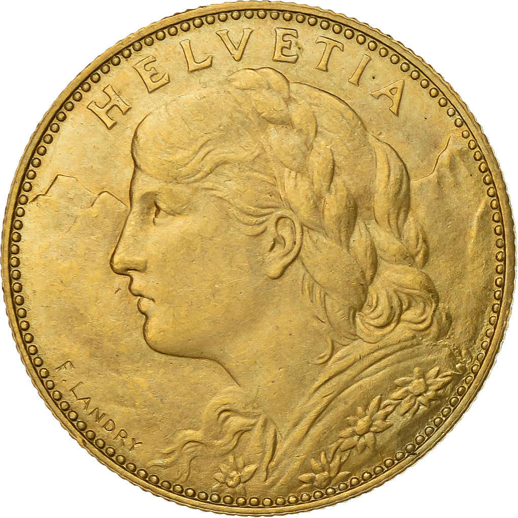 Suiza, 10 Francs, Vreneli, 1915, Bern, Oro, EBC+, KM:36