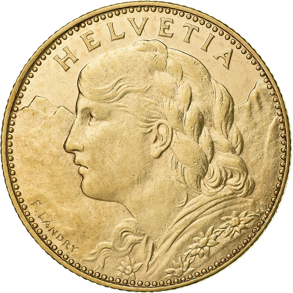 Svizzera, 10 Francs, 1914, Bern, Oro, SPL, KM:36