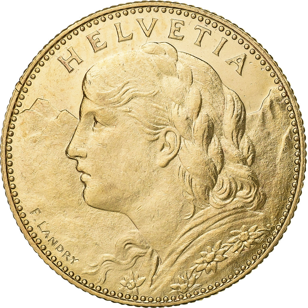 Schweiz, 10 Francs, 1913, Bern, Gold, UNZ, KM:36