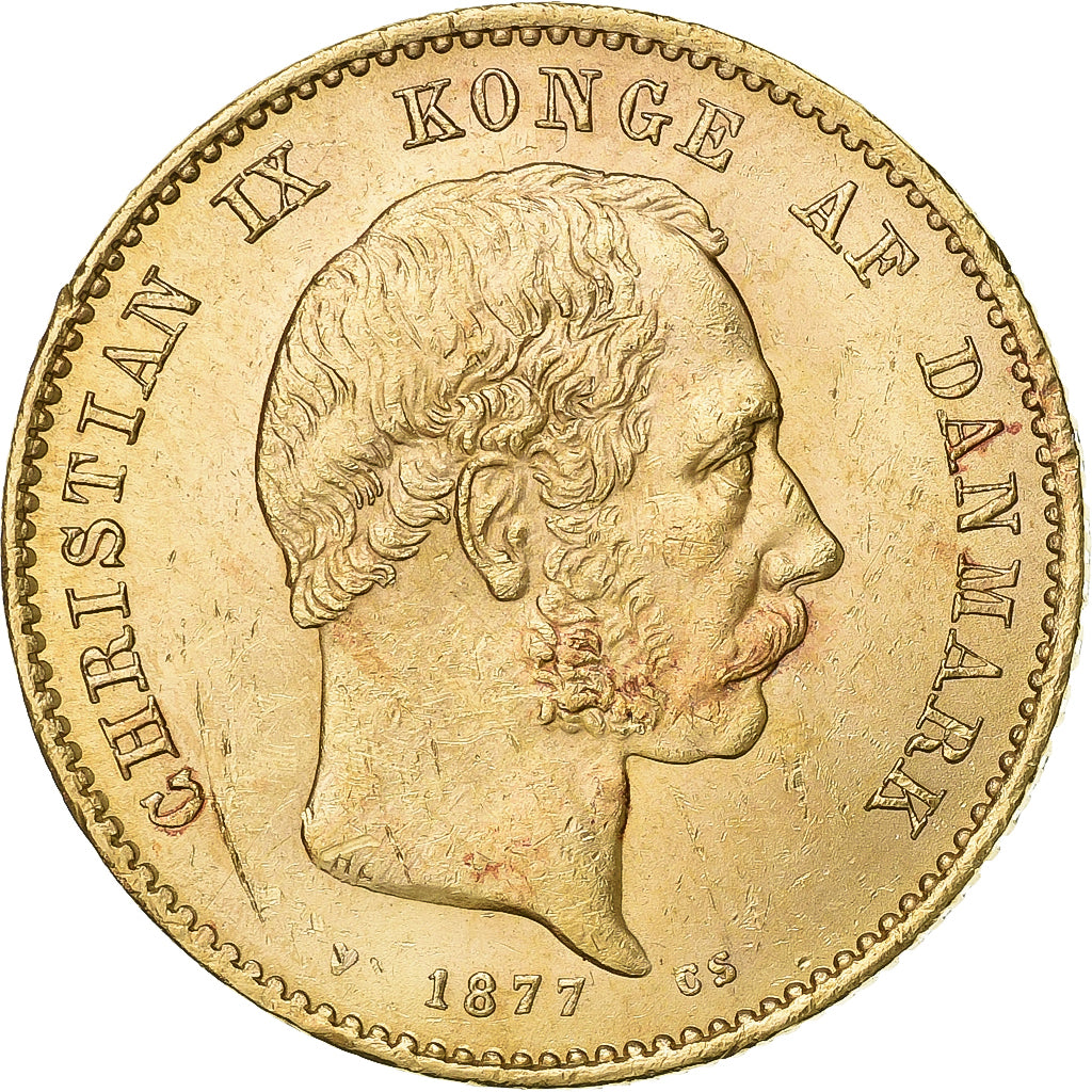 Denmark, Christian IX, 20 Kroner, 1877, Copenhagen, Gold, MS(60-62), KM:791.1