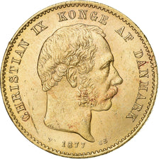 Denmark, Christian IX, 20 Kroner, 1877, Copenhagen, Gold, MS(60-62), KM:791.1