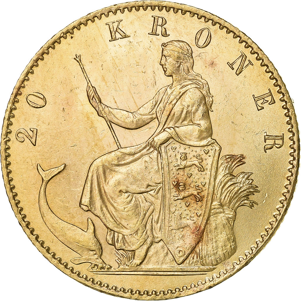 Denmark, Christian IX, 20 Kroner, 1877, Copenhagen, Gold, MS(60-62), KM:791.1