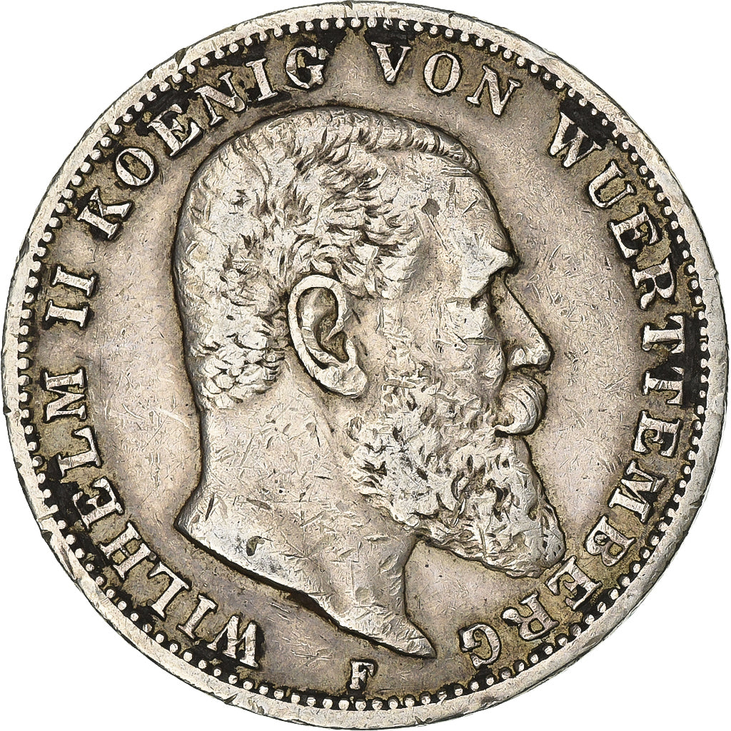 Germany, Kingdom of Württemberg, Wilhelm II, 3 Mark, 1914, Stuttgart, Silver