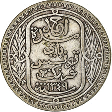 Tunisia, Ahmad Pasha Bey, 20 Francs, 1930, Paris, Argento, BB, KM:256
