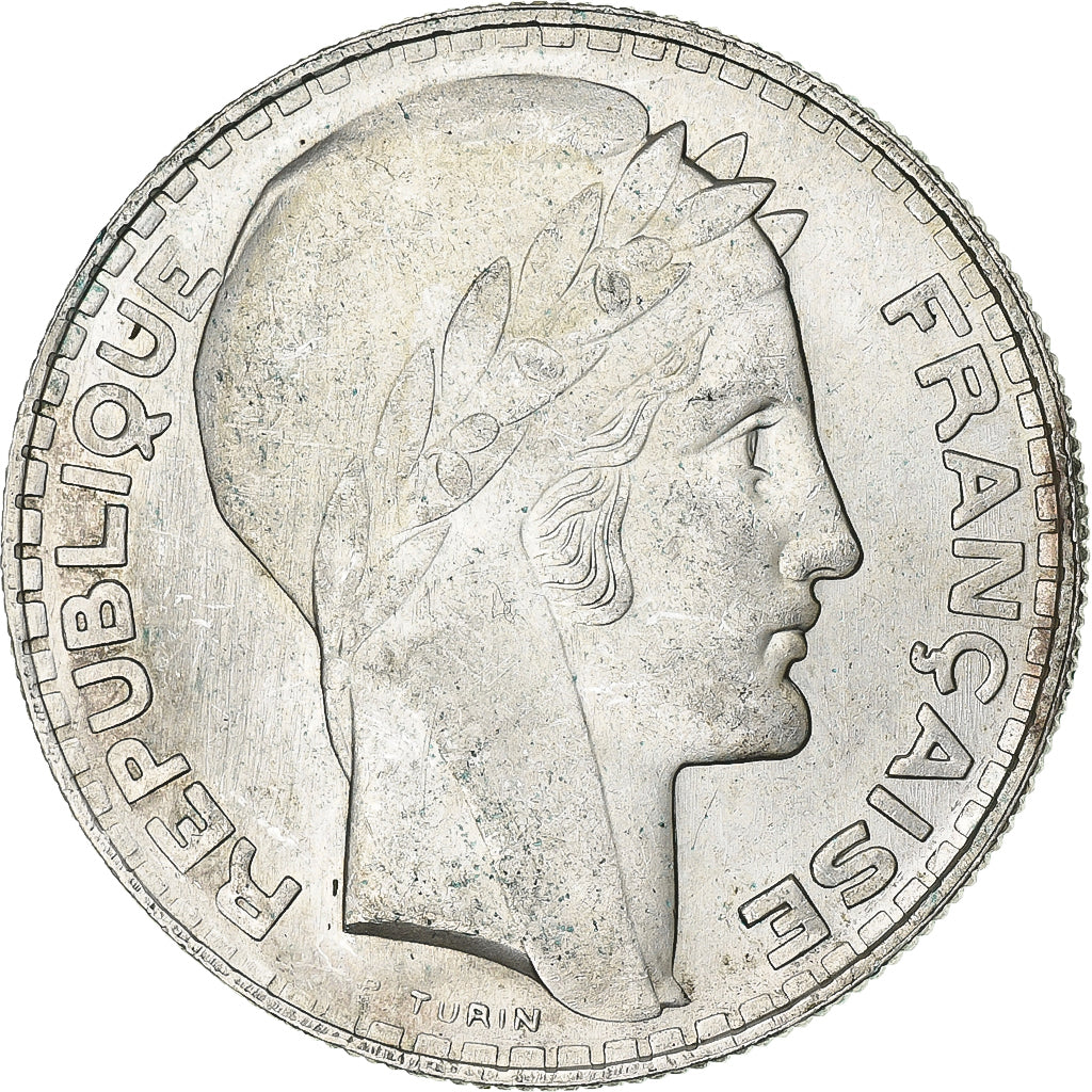 France, 20 Francs, Turin, 1929, Paris, Silver, MS(60-62), KM:879